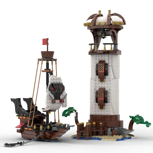 ZITIANYOUBUILD Pirate Island Lighthouse 807+ Pieces Set Building Toys Set