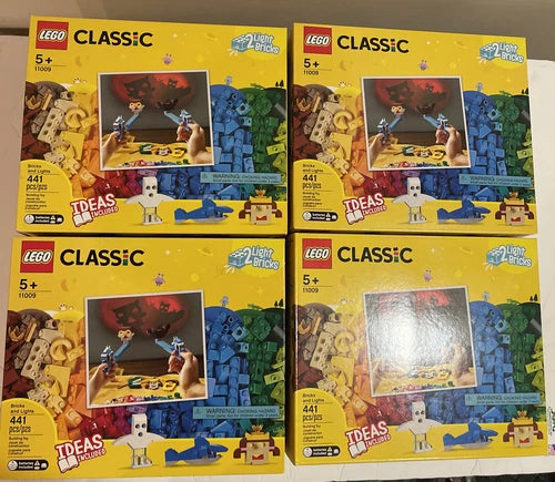 Lego Classic Bricks and Lights (11009) Boxes Factory Sealed LOT OF 4 GREAT VALUE
