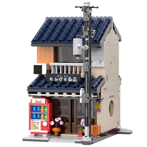 1219pcs Japanese Street Scene Convenience Store Building Block Model Set