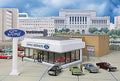 Walthers Wayne Bros. Ford Dealership - Kit - HO Scale Model Railroad Building