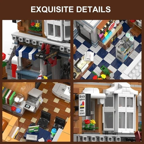 Hardware Store Building Blocks Set 3642 PCS City Modular Apartment 7 Minifigures