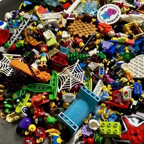 LEGO 2lb Huge Bulk Lot Minifigure Parts Heads Torsos Legs Accessories