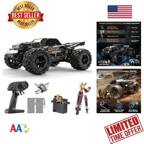 RC Car 1:16 Scale 40KPH 4WD Off-Road Monster Truck Waterproof 2 Batteries