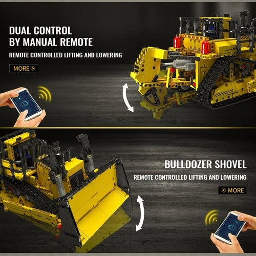 Mould King 15084 Movable Electric Power Bulldozer Building Blocks Set 1508+ pcs