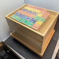 Wooden Unit Building Blocks 350 Piece Set In Wooden Rolling Cart 6 Tiers NEW