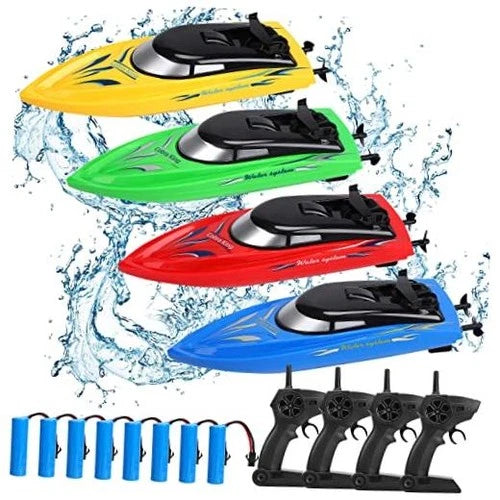 RC Boat Remote Control for Kids and Adults - 10km/H 2.4G High - 4 Pack