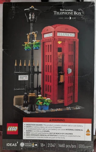 LEGO 21347 Ideas Red London Telephone Box - Damaged Box See Pics.