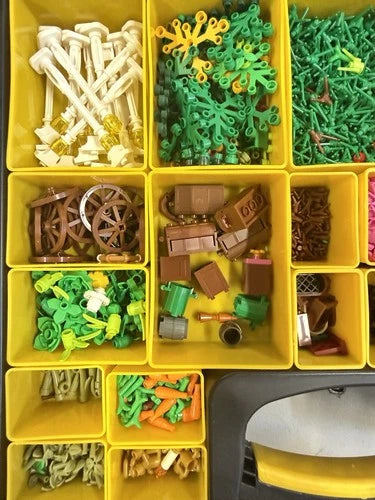 LEGO Botanical Plant Flower Foliage Parts HUGE Sorted Lot w/ Organizer Case