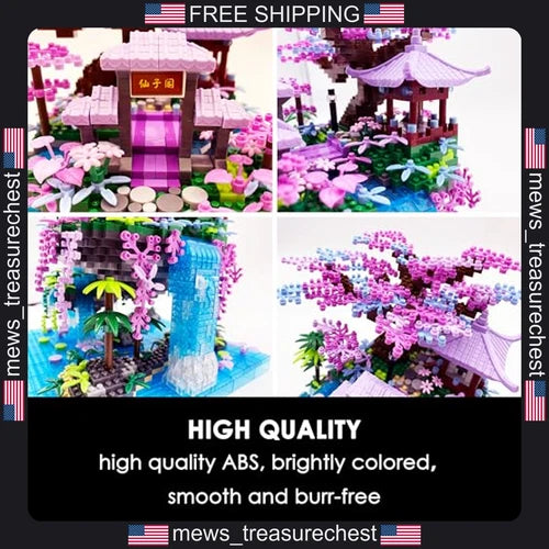 Micro Building Blocks Chinese Moon Palace Cherry Blossom Bonsai Set 2588 pcs
