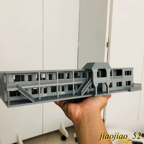 HO Scale Two Story Railroad Yard Office Model Train Layout Diorama Building Kit