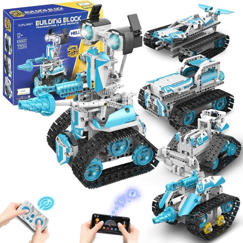 STEM Robot for Kids Ages 8-14, 5-In-1 Remote Control and APP Programmable Robot