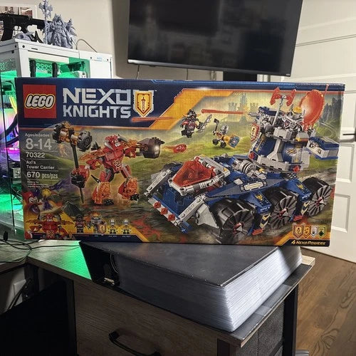NIB LEGO NEXO KNIGHTS Axl's Tower Carrier 70322 Box has some wear see pics