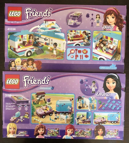 LEGO FRIENDS Lot: Emma's Horse Trailer (3186) and Summer Caravan (41034) NEW