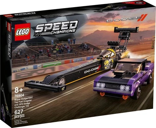 Lego Mopar Dodge SRT Top Fuel Dragster and 1970 Dodge Challenger T/A 76904 New