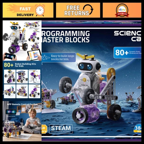 STEM Robot Building Set for Kids 8-13, 80+ Science Toys, Educational Fun