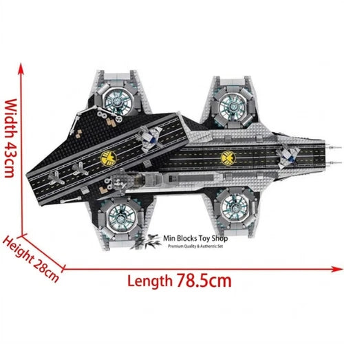 Superhero Sky Carrier Building Blocks MOC Aircraft Carrier Model Toy 76042