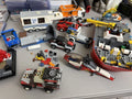 LEGO Lot Vehicles Boat Helicopter Garbage Truck & Figures plus Pieces As Is READ