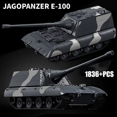 New 1836Pcs Jagdpanzer E-100 WW2 German Tank Destroyer Building Blocks Set Toy