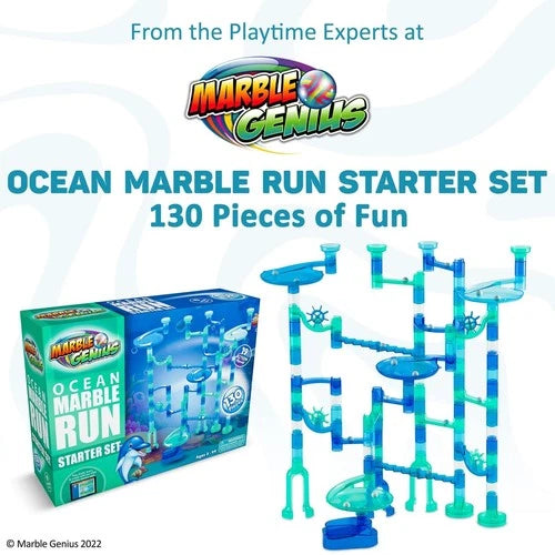 Marble Genius Marble Run Starter Set STEM Toy for Kids Ages 4-12 - 130 Comple...