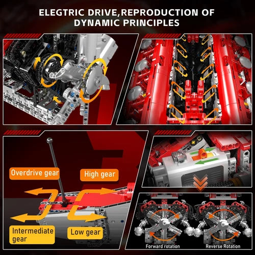 Mould King 10169 V12 Engine Drive Motor Model Building Block Adult Gift Toy Kit
