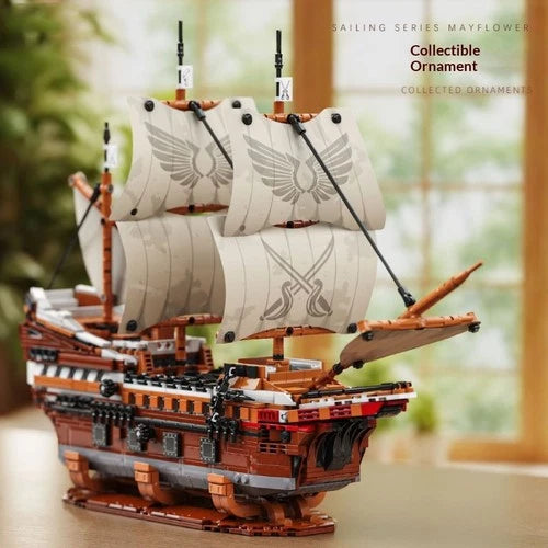 Revenge Pirate Ship Model Building Blocks Ornament Small-Particle Assembly Educa