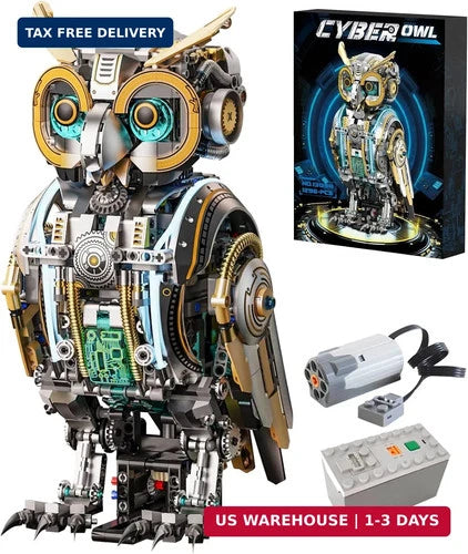 Mechanical Owl Building Blocks Hand-Crank or Electric Powered Moving Snake Engin