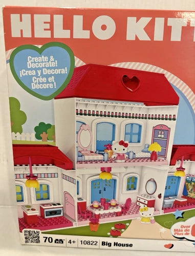 Hello Kitty Mega Bloks 10822 BIG HOUSE Playset Mimmy 70 Pcs New in Package 2011