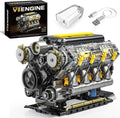 V8 Engine Model Kit Working Motor 905 Pcs STEM Building Set for Adults Teens Toy