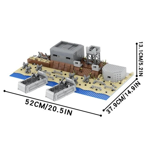 WMBickser 1120 Piece WW2 Landing Craft Battlefield Military Fortresses Building