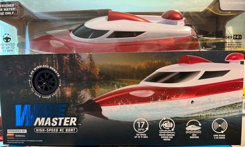 Brand New Wave Master High Speed RC Boat 2.4GHz Remote Control Racing Boat, RED