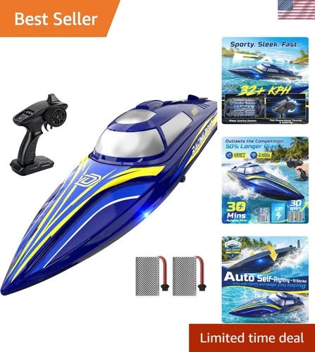 Fast 14" Remote Control Boat - Auto Self-Righting, Water-Sensing Safety Feature