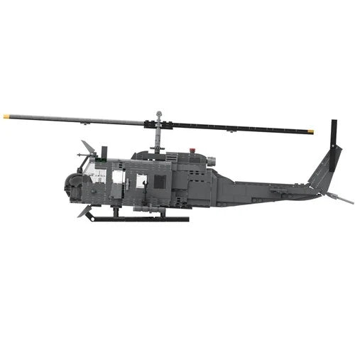 Modubrix Mocs Building Blocks UH-1H Iroquois Huey Helicopter Set Bricks Toys Kit