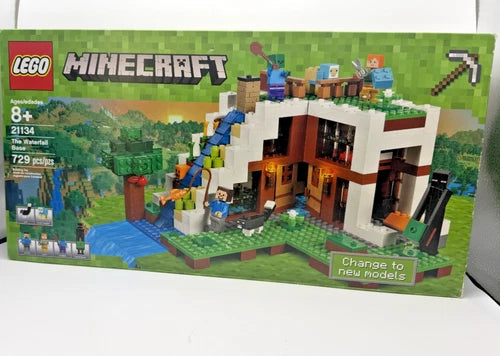 LEGO Minecraft: The Waterfall Base (21134)-Retired (NIB)