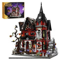 Halloween Spooky Haunted House Building Block Set 1249 PCS Red Black QM00241
