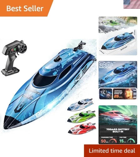 TX126 12-Inch Waterproof RC Boat with LED Lights - Perfect for Fun Water Play