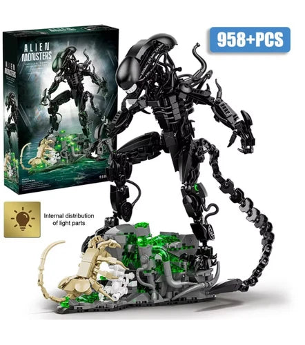 958pcs MOC Alien Monster Building Blocks Set DIY Assembly Model Kit Toy