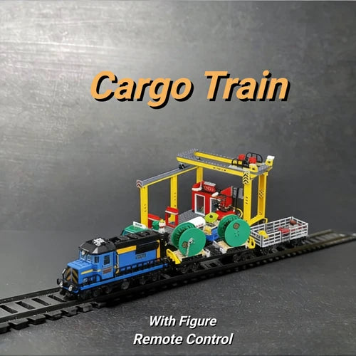 1033pcs Remote Control Cargo Train Building Blocks Fit 60052 Brick Model Toy
