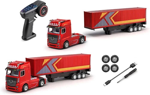 Wltoys 6408 RC Semi Truck with Trailer 1:64 Scale Mini RC Truck