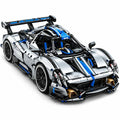 3526 PCS 1:8 KAVOWORLD Silver Blue Sports Car Building Blocks Model Toy Kit