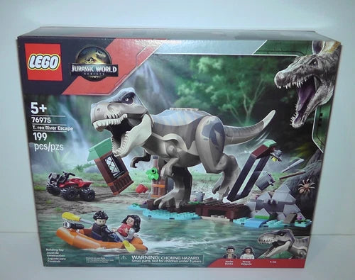 LEGO Jurassic World Rebirth 76975, 76972 T. rex River & Raptor Off-Road Escape
