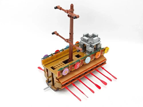 MOC Spartan Warship Flagship Ancient Navy Model Building Blocks Set Bricks Toys
