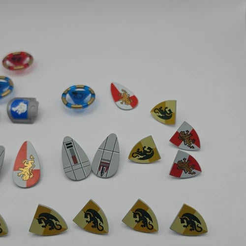 LEGO Castle Lot Shields & Printed Round Tiles