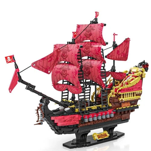 Revenge Pirate Ship Model Building Blocks Ornament Small-Particle Assembly Educa