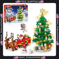 Christmas Tree Building Blocks Set with LED Lights, 24-Day Advent Calendar