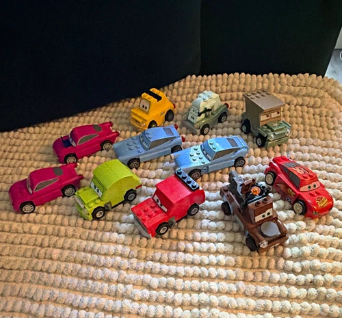 MEOW Cars Bulk Lot Vehicles Printed Lightning McQueen Mater Multicolor