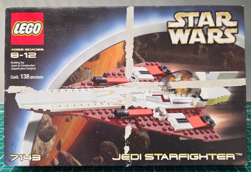 Vtg 2002 MEOW Star Wars Jedi Starfighter #7143 Retired - Brand New - Box Damage!
