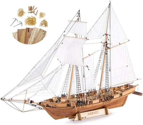 Wooden Building Kit - 1/96 Harvey 1847 Ship Model for Adult