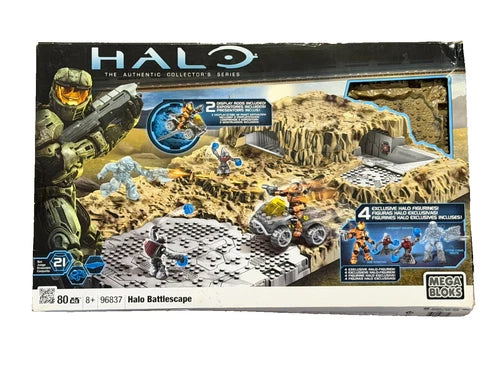Mega Bloks 96837 HALO BATTLESCAPE Set w 4 Figures NIB 2010 SEALED!