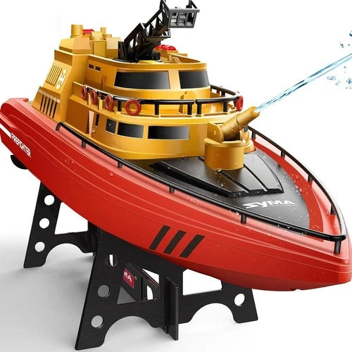 RC Fireboat for Kids Ages 8-12 with Water Spray, 40 Min Runtime, Remote Toy Boat