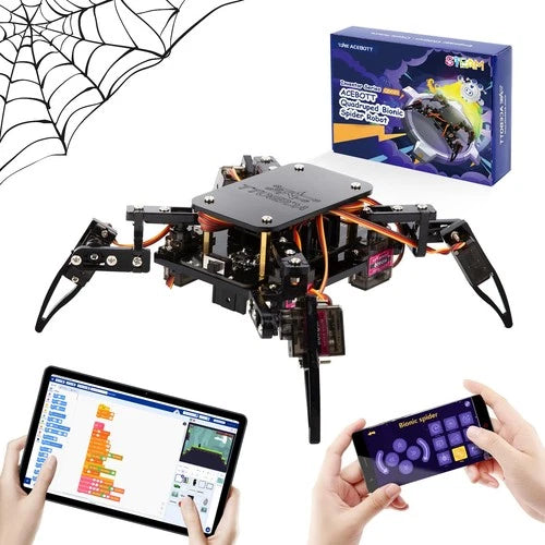 Spider Robot Building Kit STEM Crawling Robotic DIY Toy Kids Boys Girls 8-12